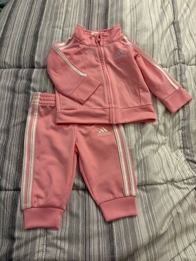 adidas Pink Kids Track Sweatpants & Jacket Set
